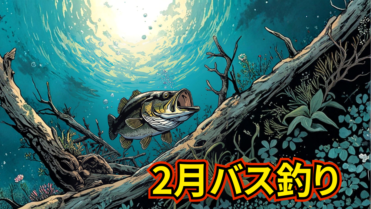 2月のバス釣り 水中で過ごすブラックバス
