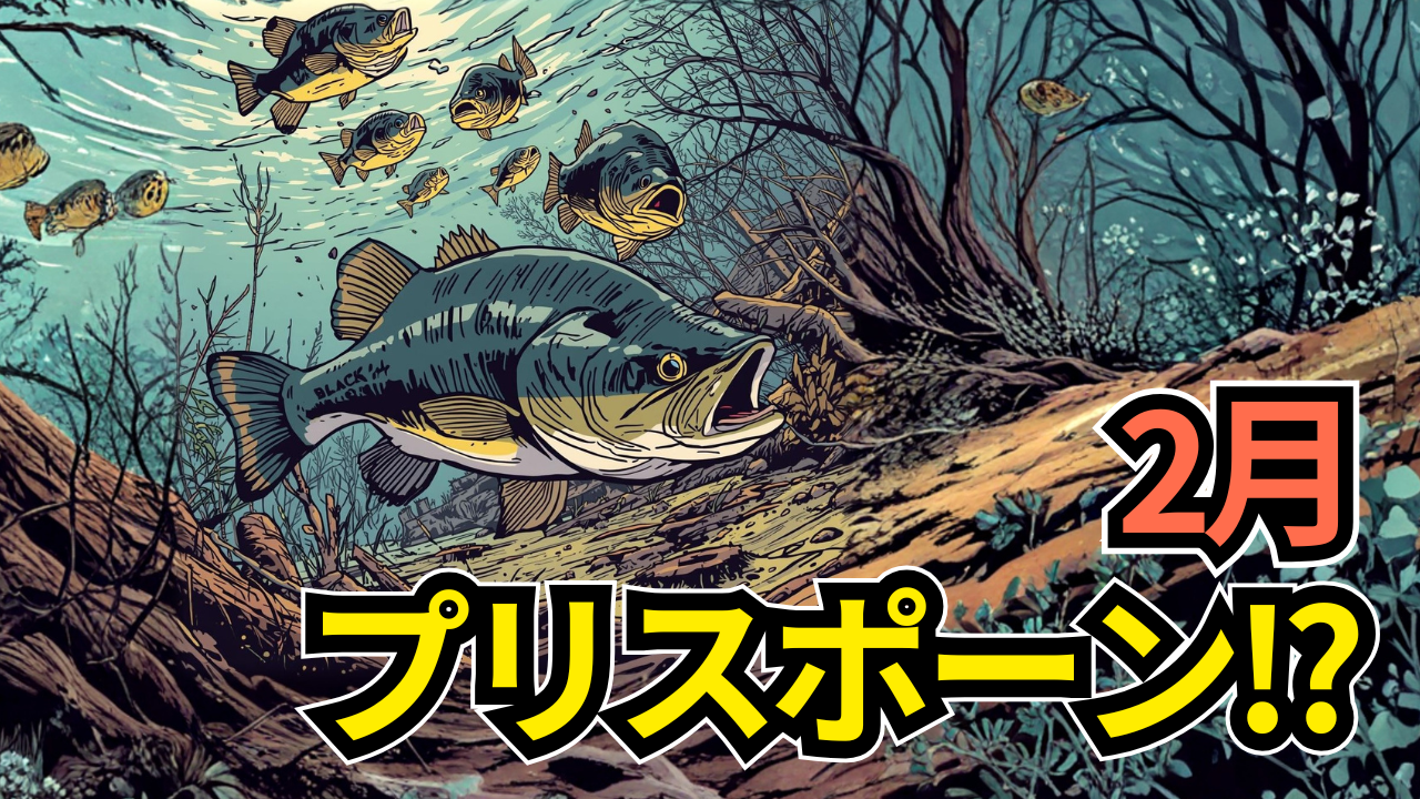 2月のラージマウスバス ブラックバスが産卵行動へ移る様子