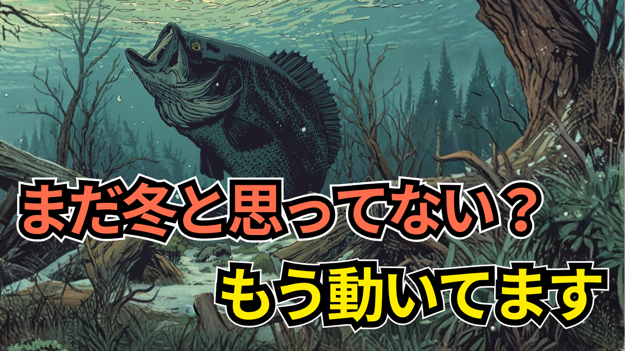 冬から春に季節進行が移る湖。 ブラックバスが活動的に過ごしている