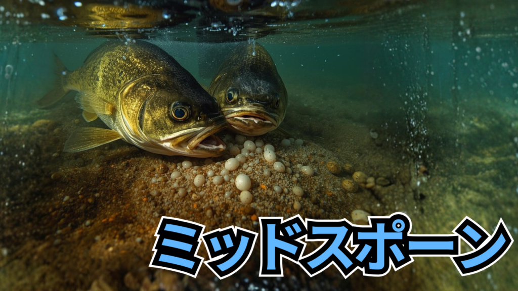ミッドスポーニング
産卵行動をしているラージマウスバス